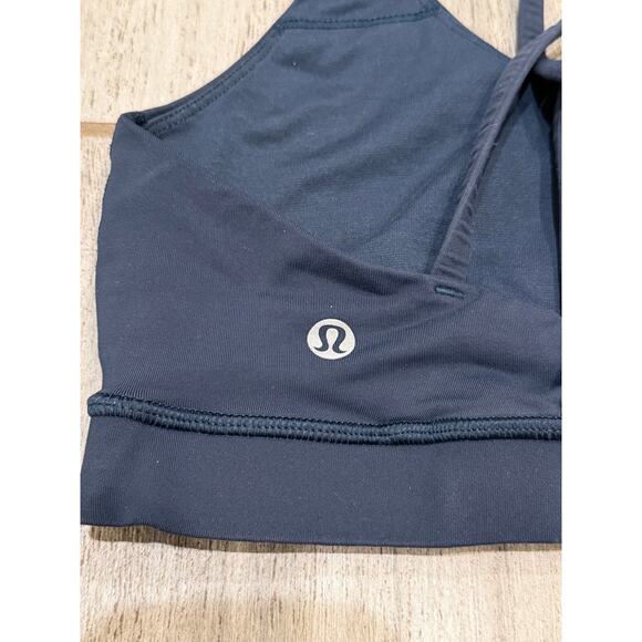 Lululemon Energy Bra Womens 8 Navy Crossback Workout Yoga Activewear Sporty - Picture 6 of 7